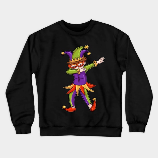 Dabbing Jester Crewneck Sweatshirt by TeddyTees